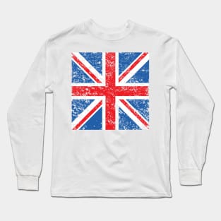 Distressed Union Flag Square Long Sleeve T-Shirt